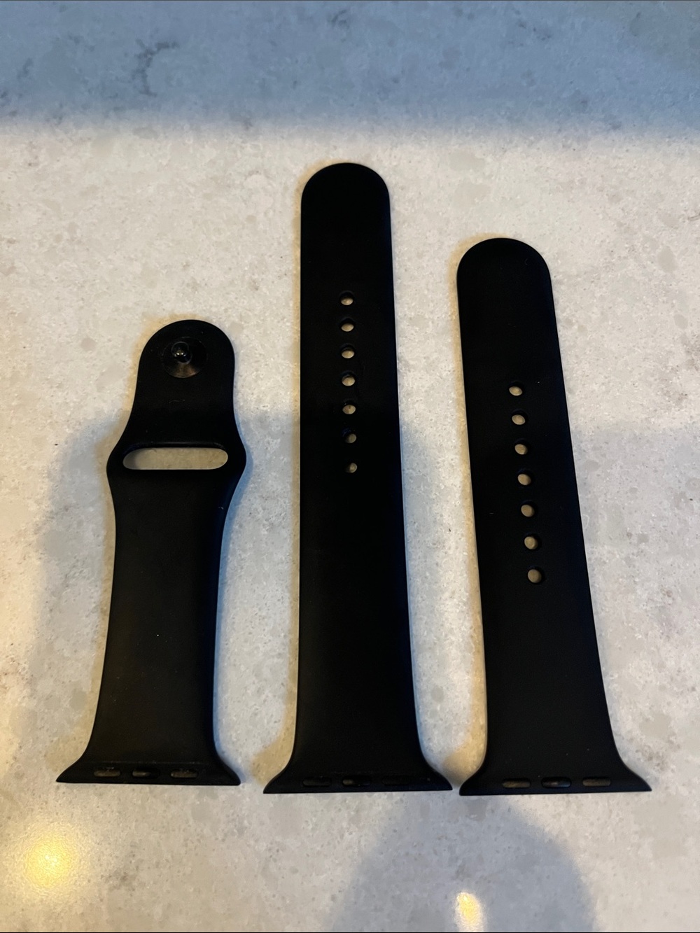 Apple brand black Silicone Watch-Style Sport Band (Three Pieces)